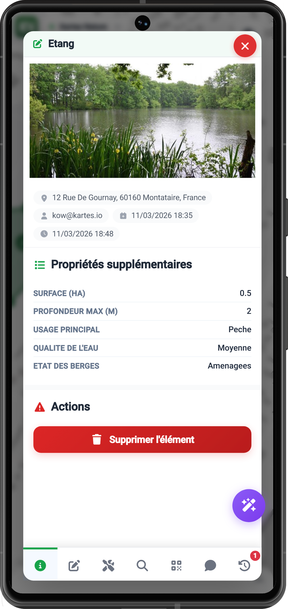Fiche élément de biodiversité