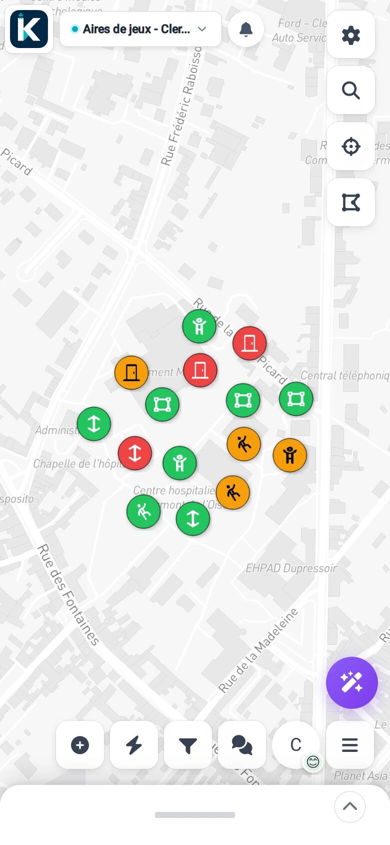 Map of playgrounds in KARTES