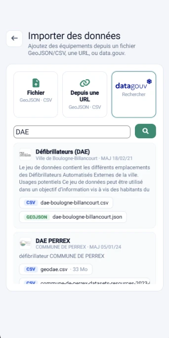 Data import on mobile in KARTES