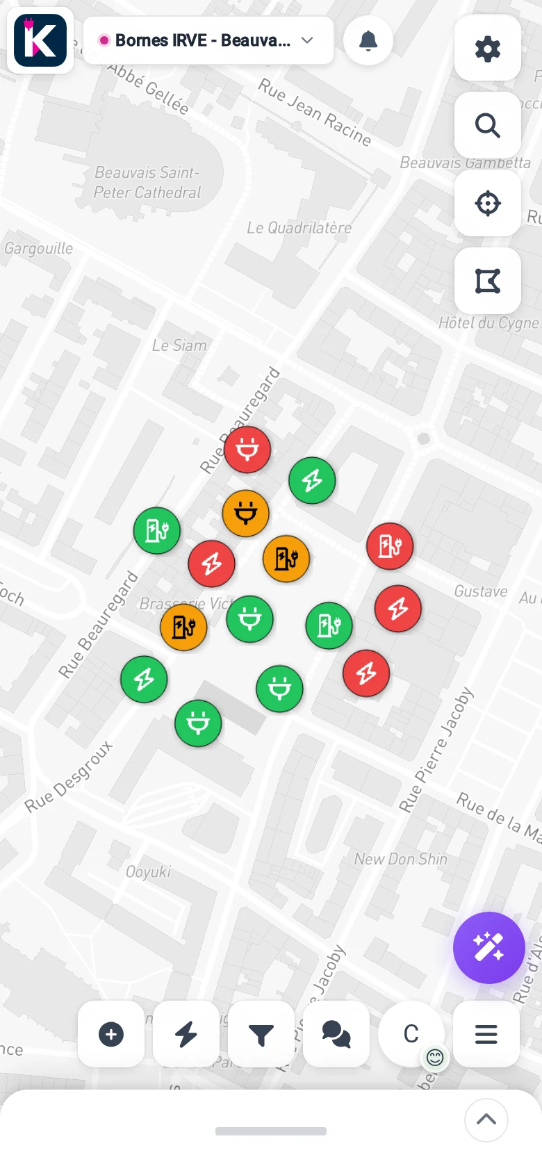 EV charging map in KARTES