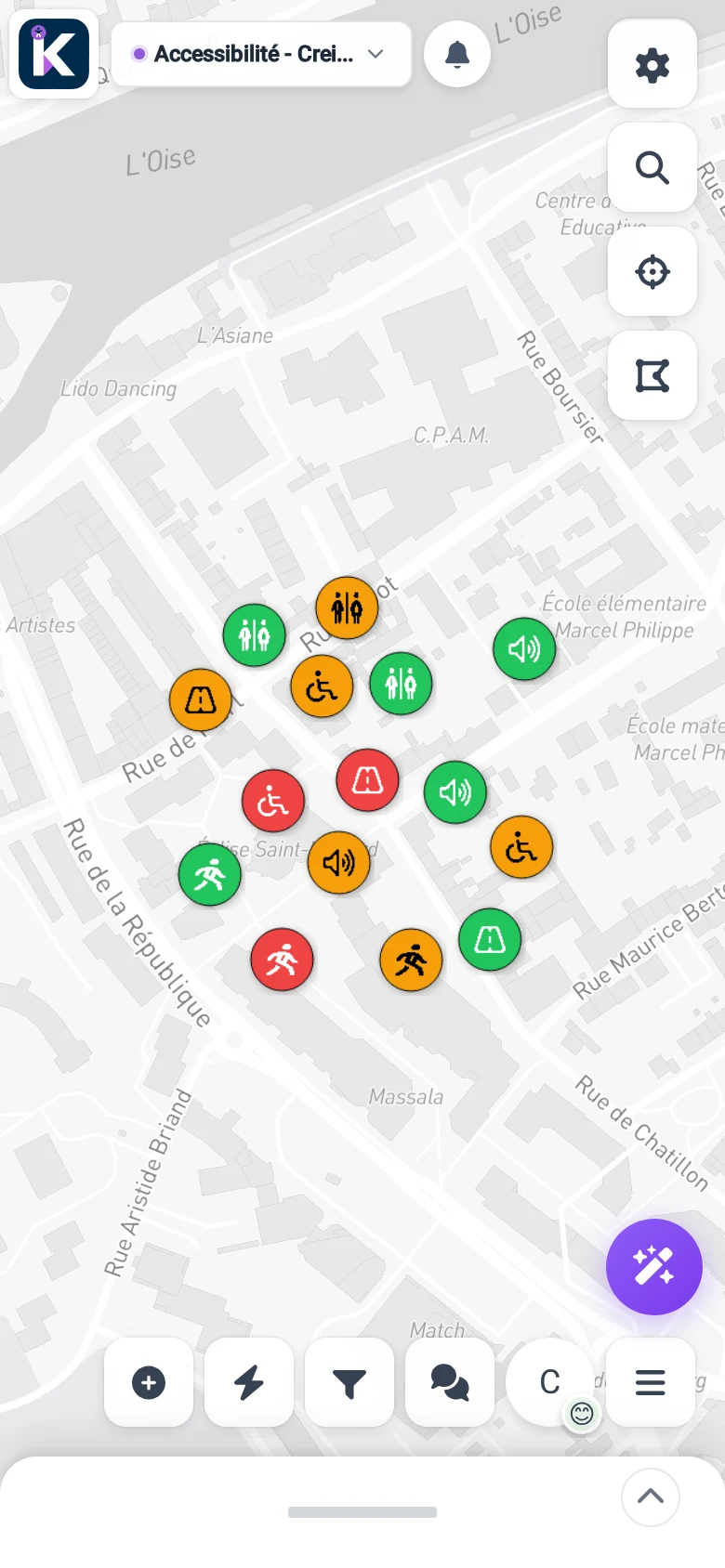 Accessibility map in KARTES