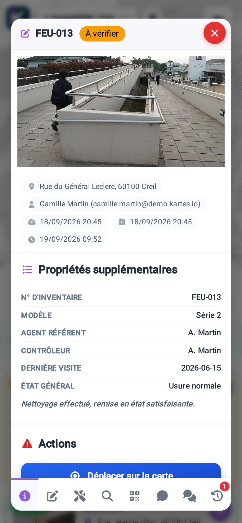Accessibility record with photo in KARTES